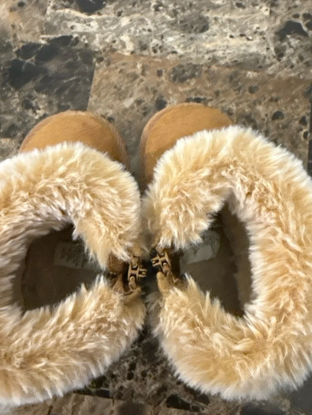 Kids Cozy Faux-Fur Booties in Chestnut Brown